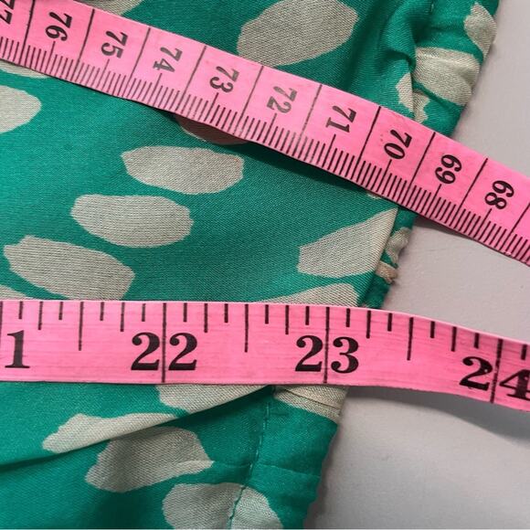 Milly Green Tan Abstract Dotted Stripe Silk Top *Small - Picture 10 of 10